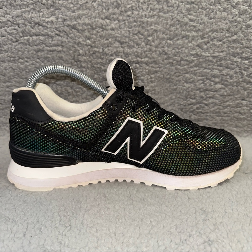 New Balance 574 WL574UBA Shoes Black Luminescent Mermaid Women's 8 Sneakers - Picture 7 of 10